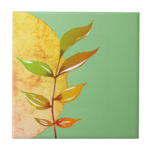 Carreau Botanique Abstraite sur vert
