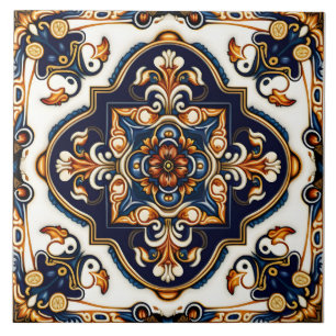 Carreau Botanique Ornate Espagnol Motif méditerranéen