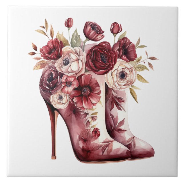Carreau Bottes florales à la crème de Bourgogne (Devant)