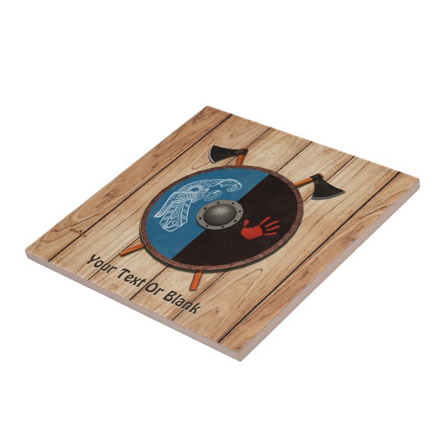 Carreau Bouclier viking et axes (Côté)