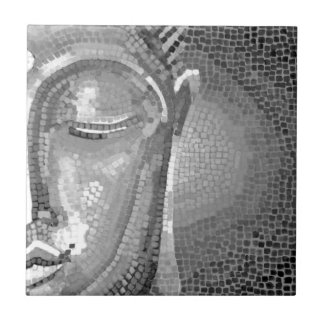 Carreau Bouddha noir et blanc font face