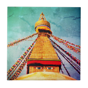 Carreau Boudhanath Stupa, Bouddha Eyes, Katmandou, Népal