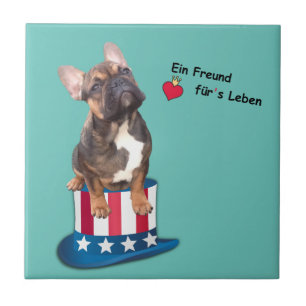 Carreau Bouledogue français Nouvel An Bouledogue français