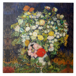 Carreau Bouquet de fleurs dans un vase de Vincent Van Gogh