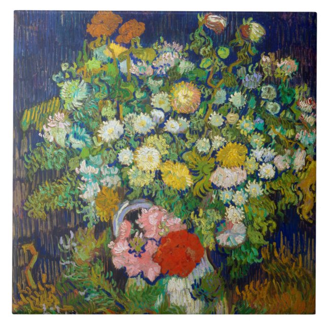 Carreau Bouquet de fleurs dans un Vase, Van Gogh (Devant)