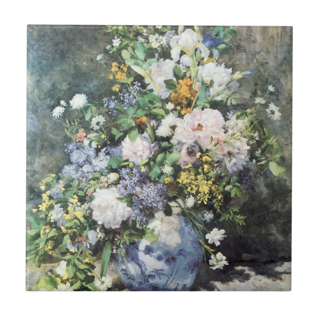 Carreau Bouquet de printemps de Pierre Renoir, Fleurs Vint (Devant)