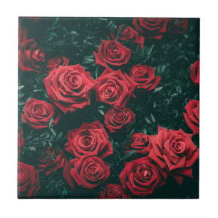 Carreau Bouquet de roses rouges