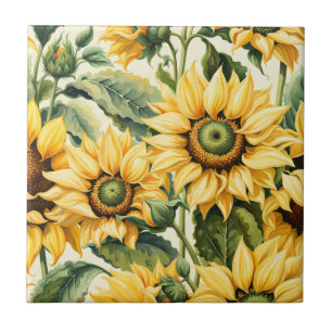 Carreau Bouquet de Tournesols
