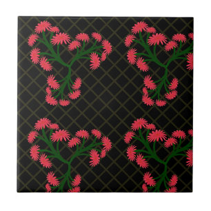 Carreau Bouquet floral de gerbera rose motif