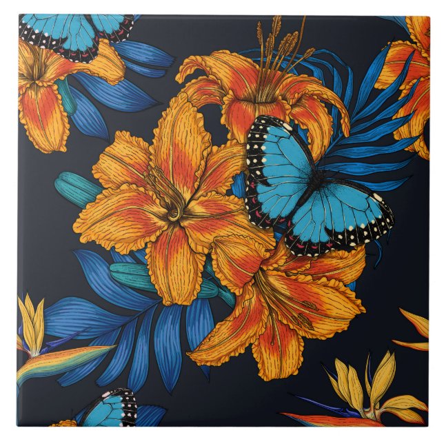 Carreau Bouquet tropical (Devant)