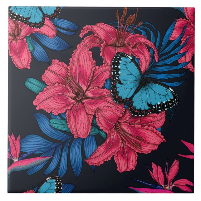 Carreau Bouquet tropical (Devant)