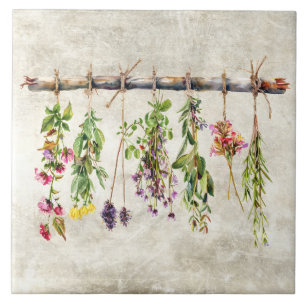 Carreau Bouquets de fleurs sauvages rustiques séchées Vint