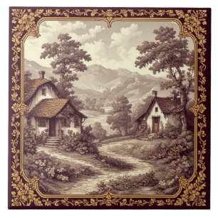 Carreau Bourgogne Pastorale Française Toile Vignoble Campa
