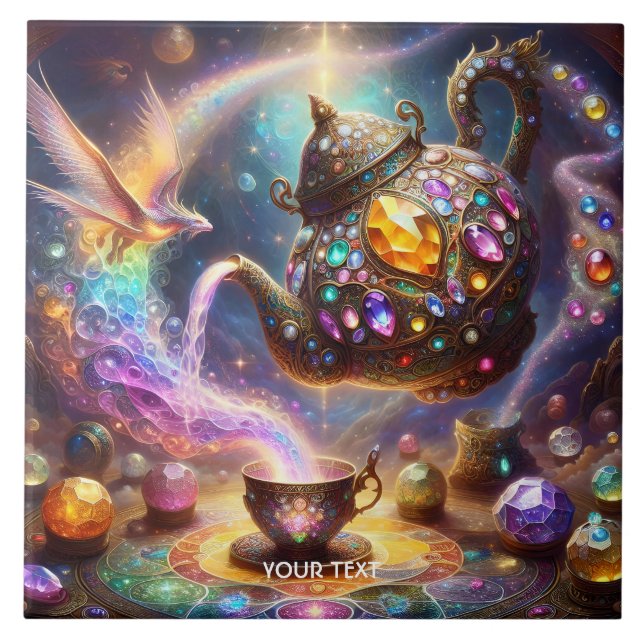 Carreau Bouteille de thé en verre mignonne Imaginaire (Devant)