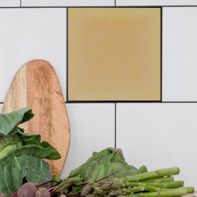 Carreau Bouton en céramique (Single Butterscotch tile shown with white tile. For kitchen backslash, bathroom or Fireplace.)