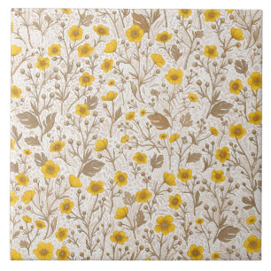 Carreau Boutons jaunes et bruns