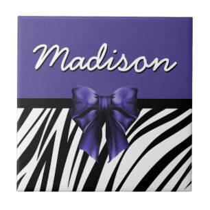 Carreau Bow Zebra noir et violet