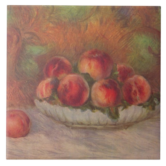 Carreau Bowl of Peaches (par Pierre-Auguste Renoir) (Devant)