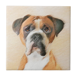 Carreau Boxer Dog Peinture Non Décroché Art animal origina