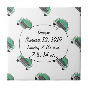 Carreau Boys Chambre Classique Cadeaux Voiture Sweet Green