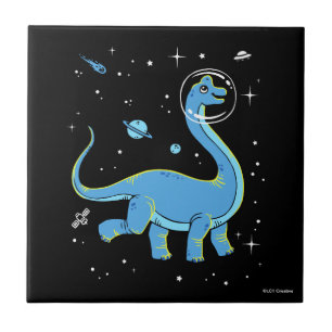 Carreau Brachiosaurus Bleu Dinos Dans L'Espace