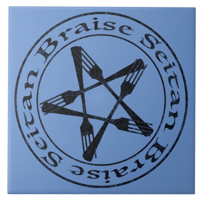 Carreau Braise Seitan Vegan Pentagram (version sombre) (Devant)