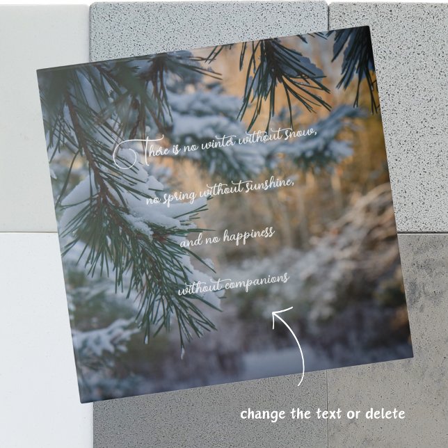 Carreau Branches de pin couvertes de neige (Créateur téléchargé)