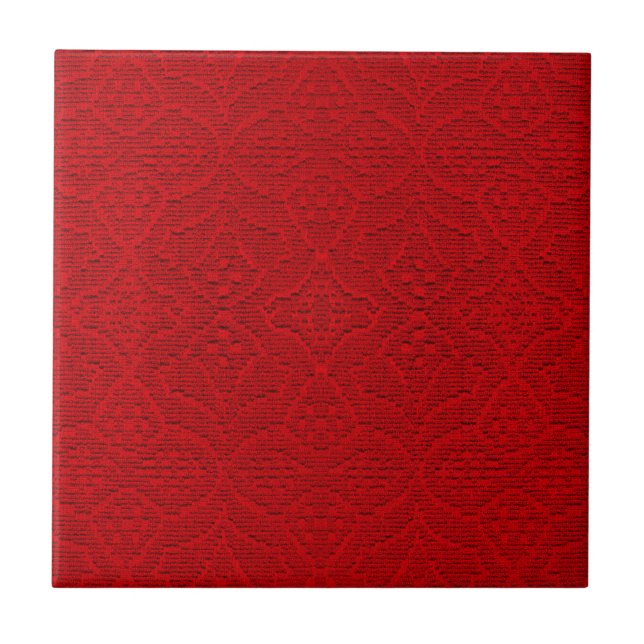 Carreau Bright Red Texted Design (Devant)