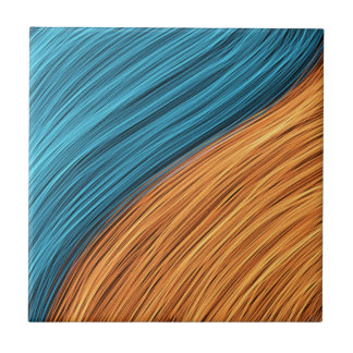 Carreau Brins de lumière néon vibrants de bleu et d'orange