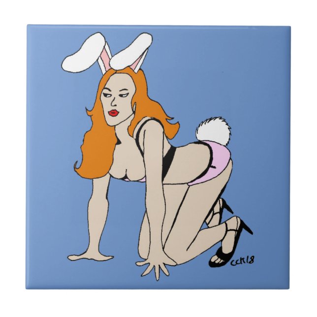 Carreau brique en céramique bunnygirl (Devant)