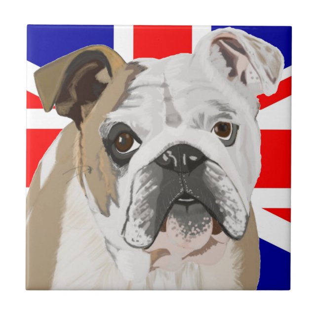 Carreau Britanniques Bulldog avec Union Jack (Devant)