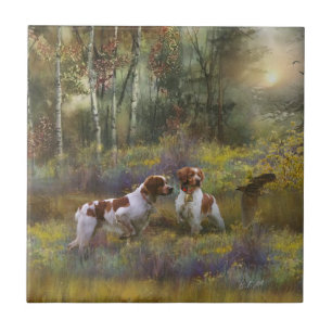 Carreau Brittany Spaniels, Chasse en bois, Art
