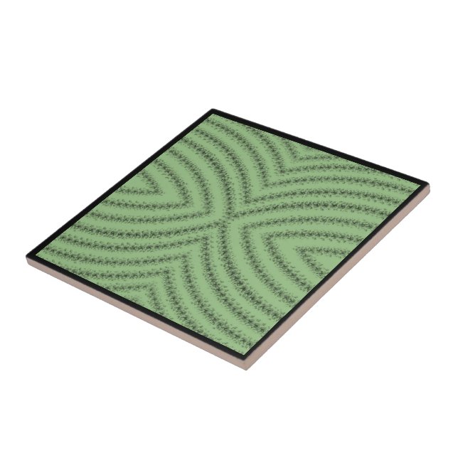 Carreau Brochures texturées courbes Motif noir vert (Côté)