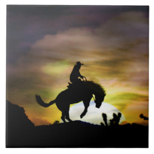 Carreau Bronc Rider et Bucking Horse