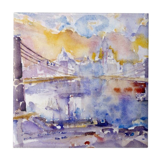 Carreau Brooklyn Bridge (New York) (par John Marin) (Devant)