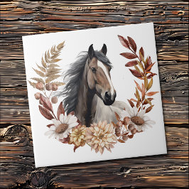 Carreau Brown Grulla Horse Vague d'automne