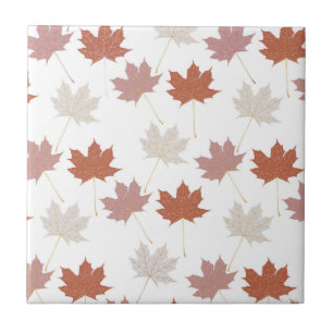 Carreau Brown rouge automne Floral Feuille Y2K Motif
