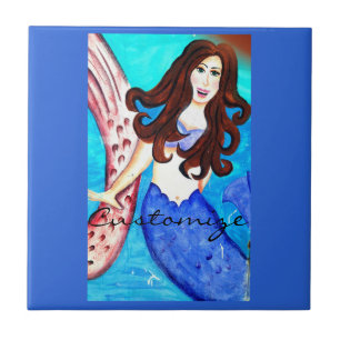 Carreau brune mermaid bleu