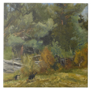 Carreau Bruno Liljefors - Haches d'odeur à la clôture