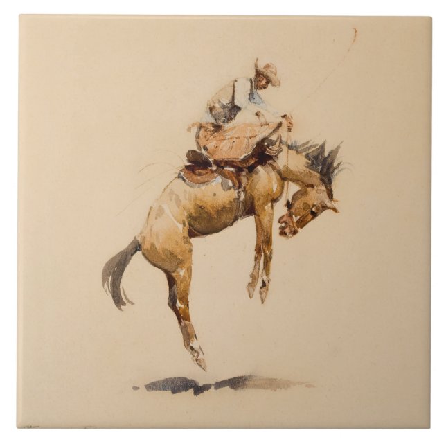 Carreau Bucking Bronco by Edward Borein (Devant)
