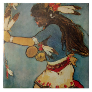 Carreau “Buffalo Dancer” Art occidental de Gerald Cassidy