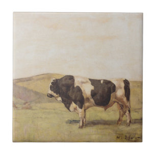 Carreau Bull dans un paysage suisse (par Ferdinand Hodler)