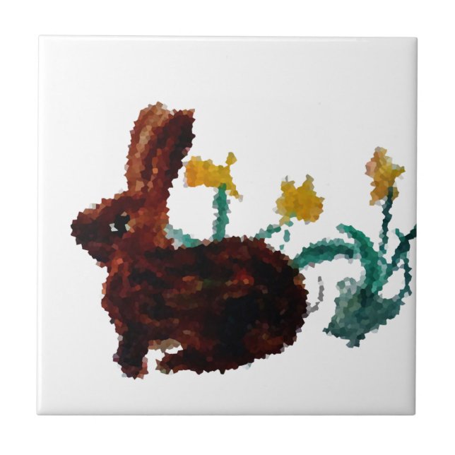Carreau Bunny Rabbit Daffodique Art Printemps (Devant)