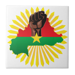 Carreau Burkina Faso Carte, drapeau et première révolution