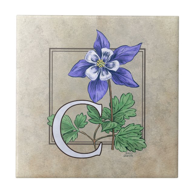 Carreau C pour le monogramme de la fleur de Columbine (Devant)