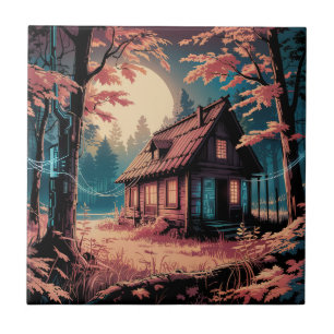 Carreau Cabane au Clair de Lune, Art de la Forêt Japonaise