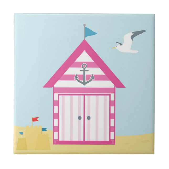 Carreau Cabane de plage rose (Devant)