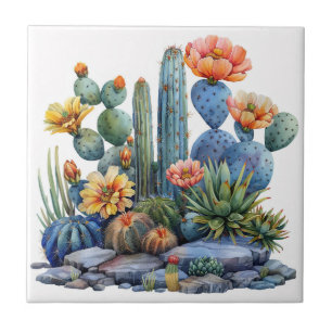Carreau Cactus florissants et succulents
