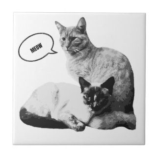 Carreau Cadeau de carrelage décoratif d'amour de chat siam