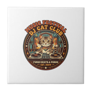 Carreau Cadeau de Festival de Musique DJ Chat Amateur de C